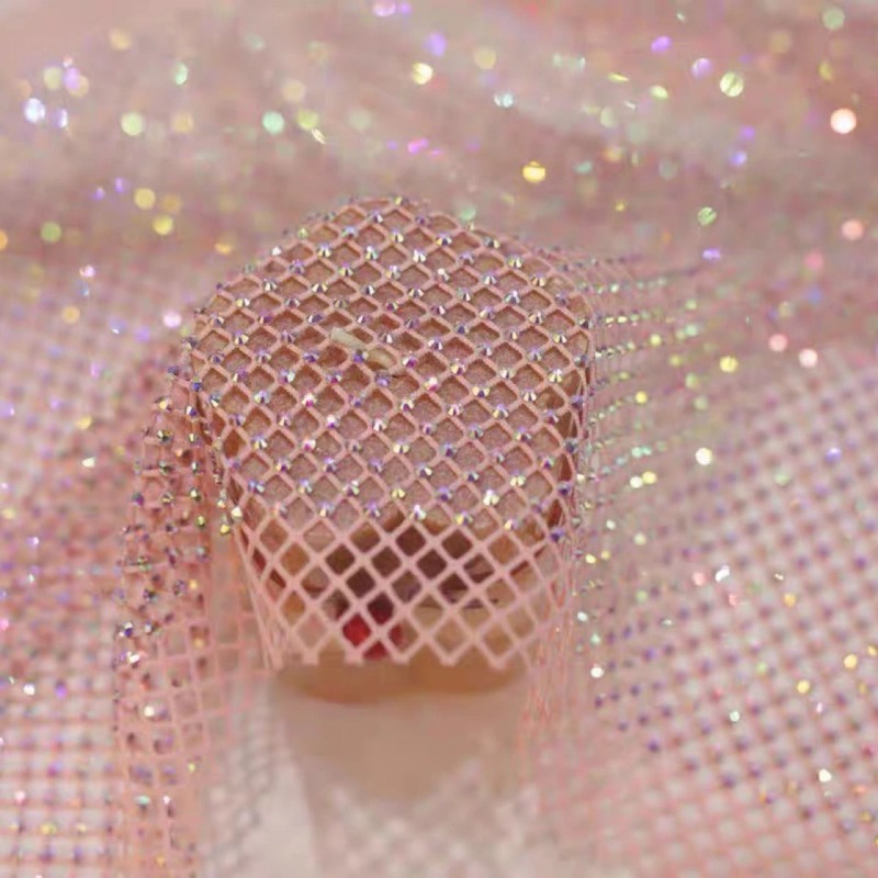 Crystal Mesh Fabric - Tissu en maille filet extensible Mistlace