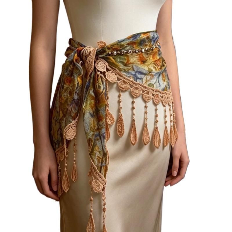 Écharpe triangulaire bohème à  - Tassel Fringe Trim avis et prix
